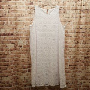 Tacera Dress White Lace Overlay Tank Size Medium
